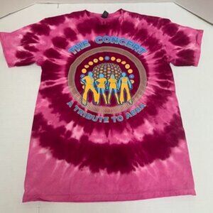 ABBA "The Concert" Pink Tie Dye Graphic T-Shirt Womens Size Small